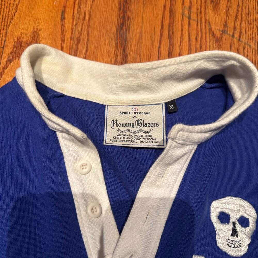 Rowing Blazers Skull and Crossbones Blue Rugby - Picture 2 of 3